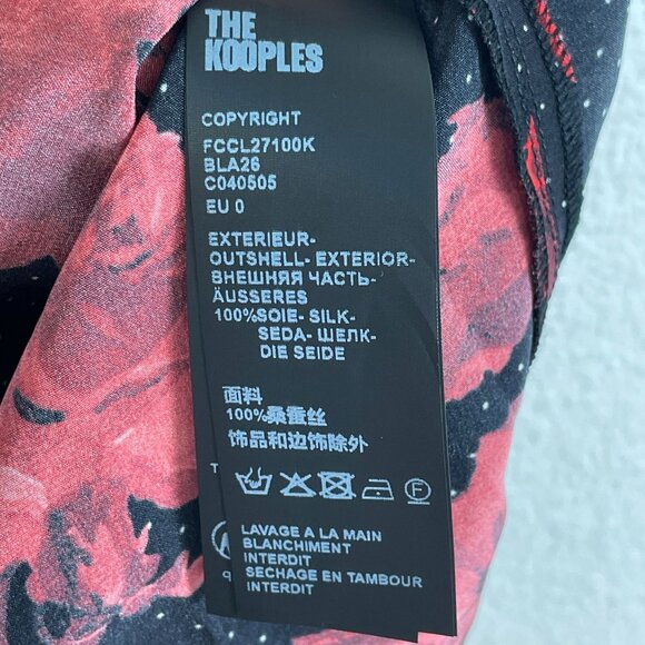 The Kooples Red and Black Floral Blouse - Picture 7 of 16